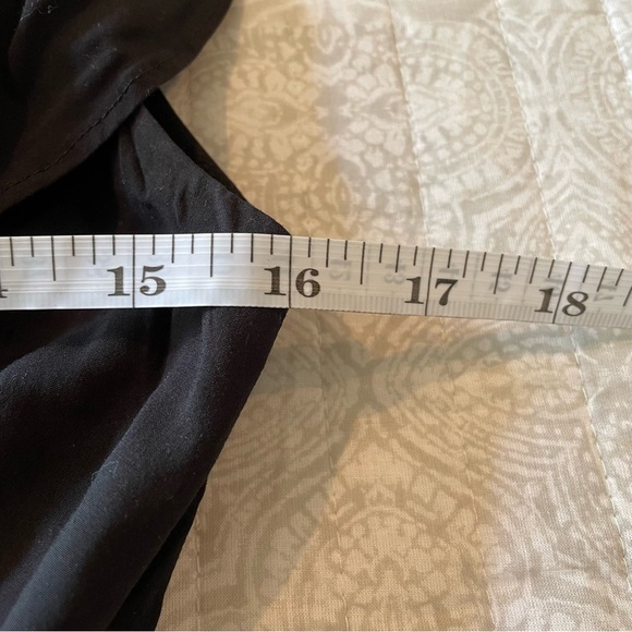 Ann Taylor Loft Black Pleated Button Front Dress Extra Small - Picture 7 of 9